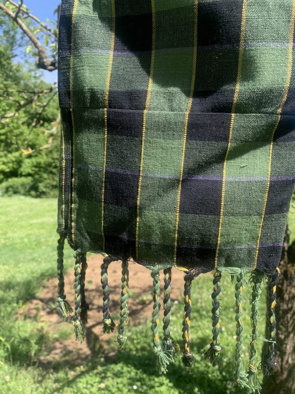 EVERYWHERE fringed GREEN tartan pants