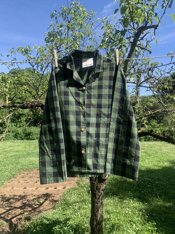 classic green tartan pajama shirt