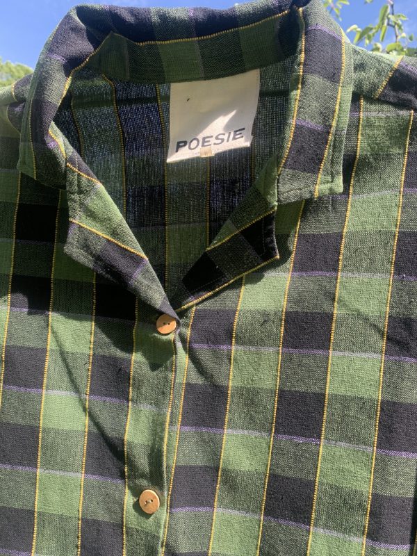classic green tartan pajama shirt