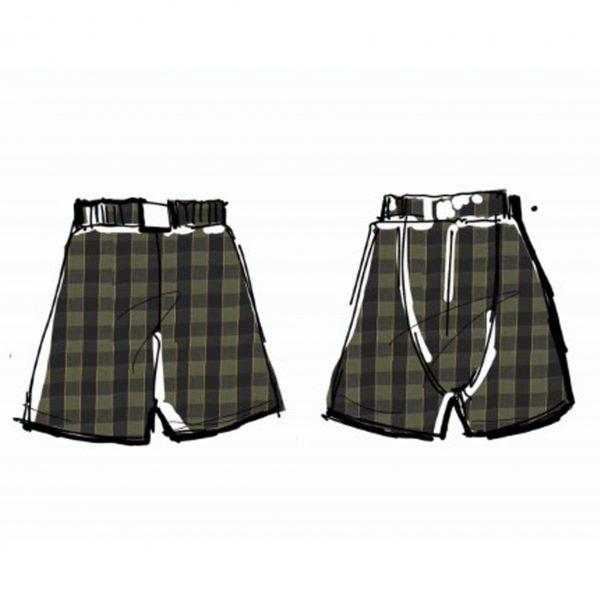 green tartan shorts