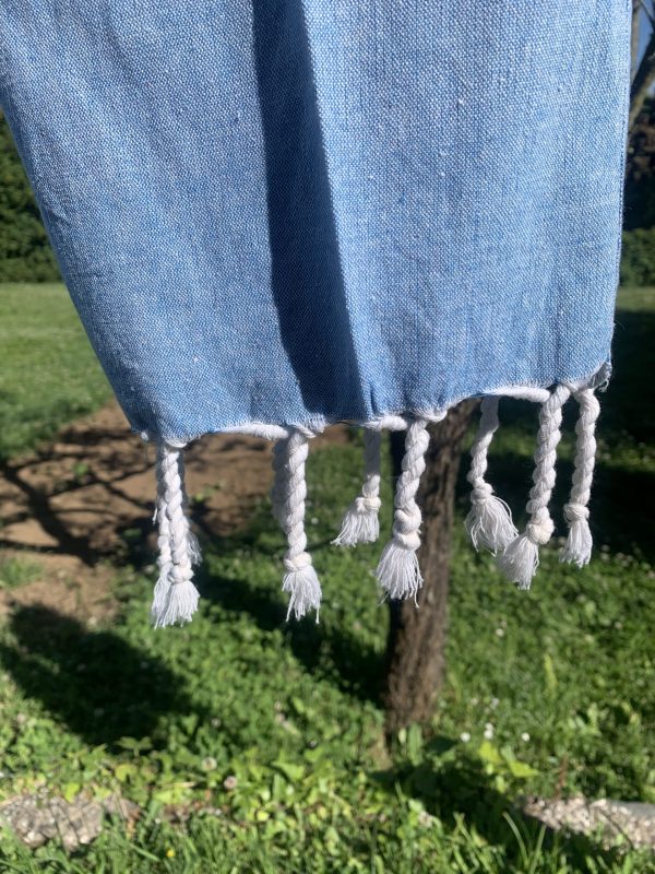 EVERYWHERE fringed skyblue pants