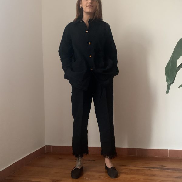 dirty black farmer jacket