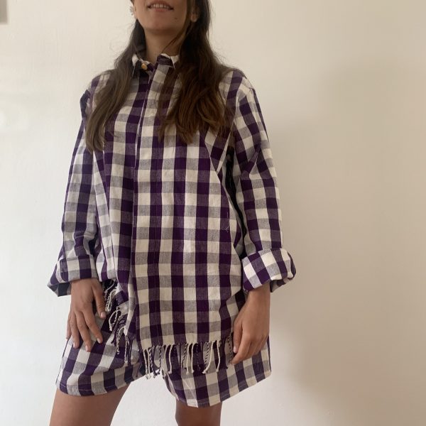 aubergine fringed shirt