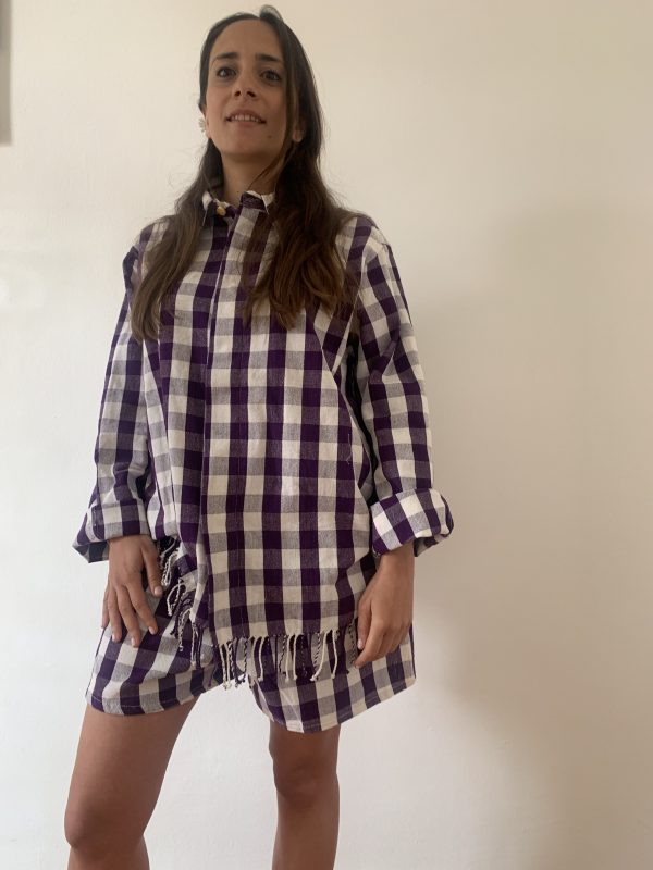 aubergine fringed shirt